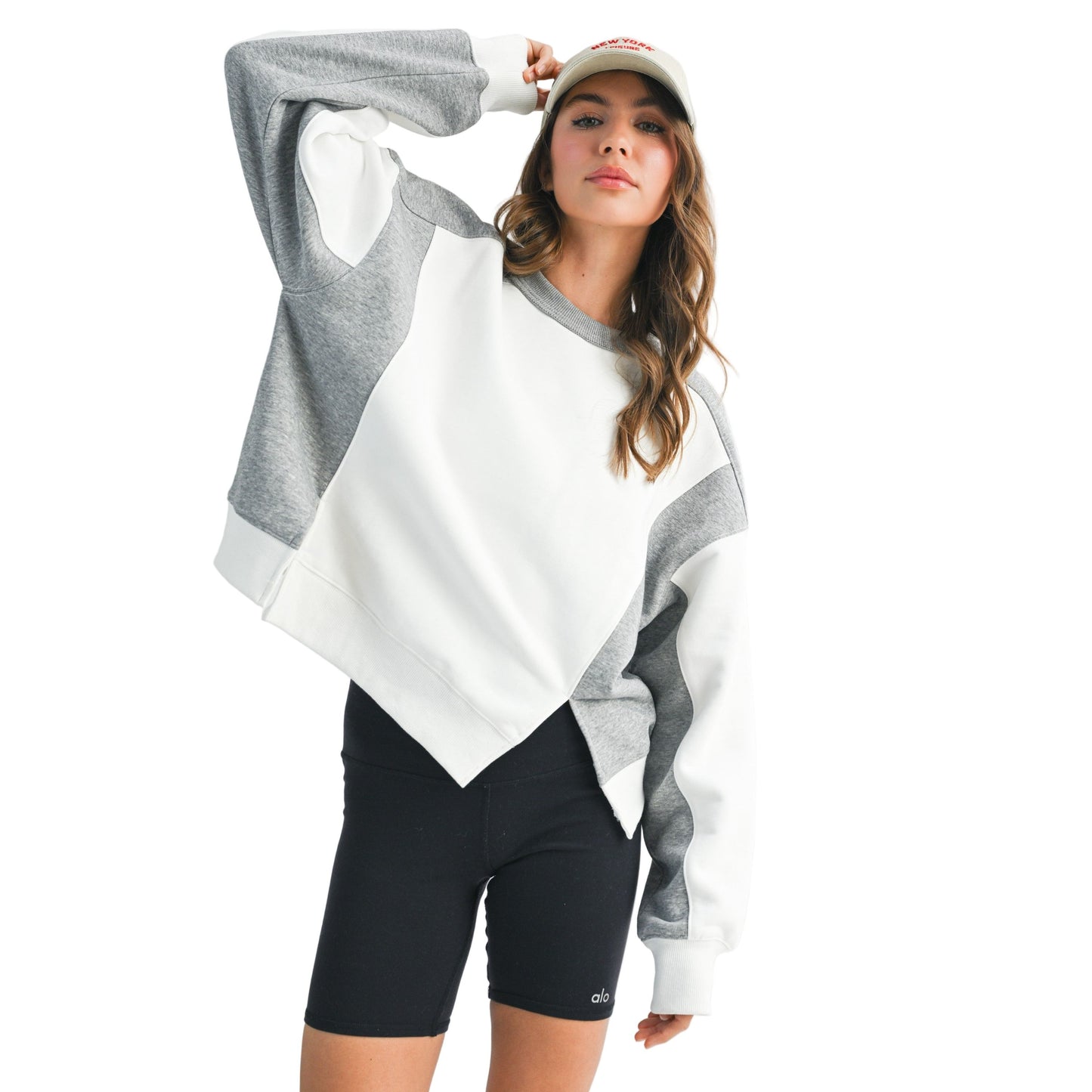 Women's Colorblock Terry Pullover Sweatshirt 9106GK