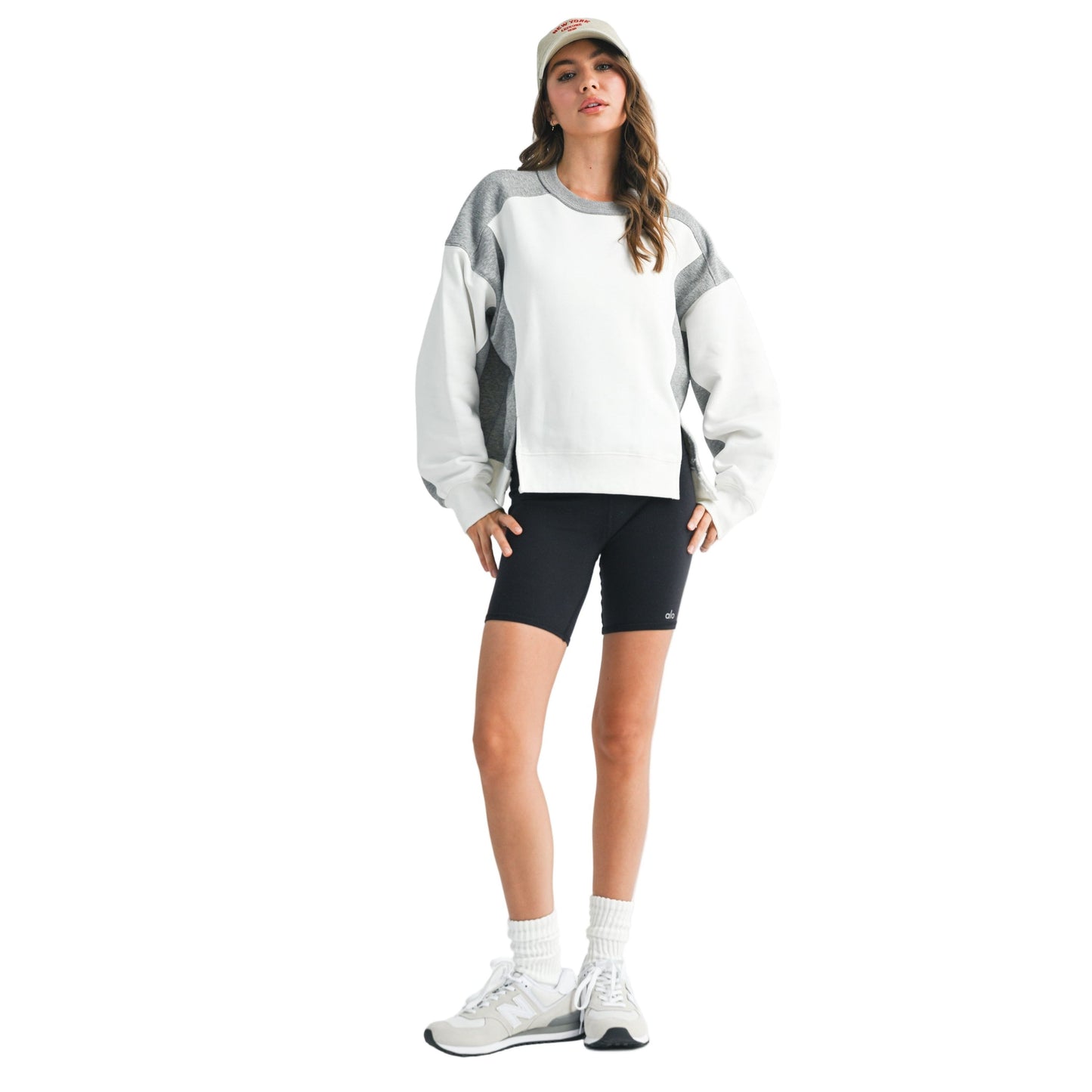 Women's Colorblock Terry Pullover Sweatshirt 9106GK