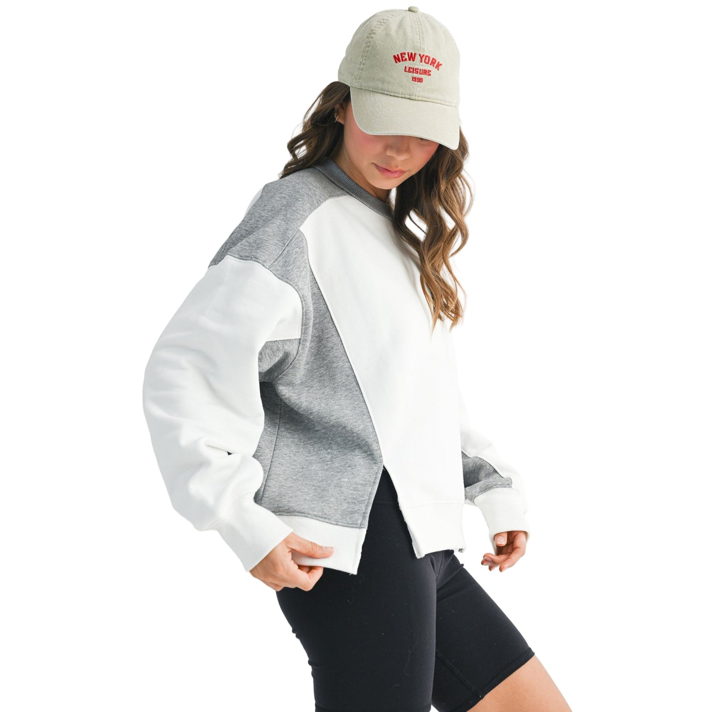 Women's Colorblock Terry Pullover Sweatshirt 9106GK
