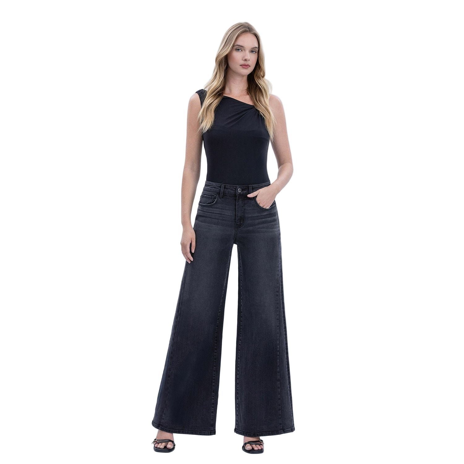 Women's Super High Rise Full Length Palazzo Twist Jeans F6186