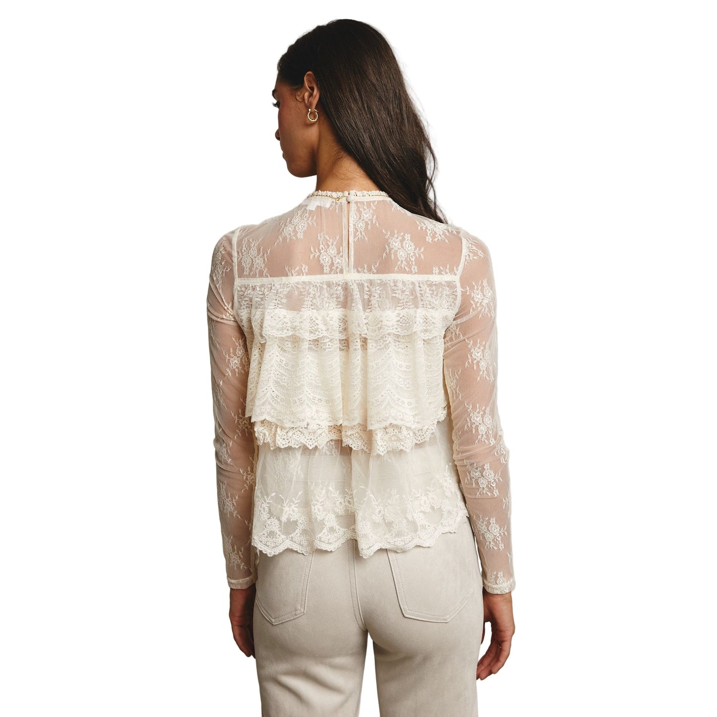 Women's Lace Ruffle Layering Blouse FT0002