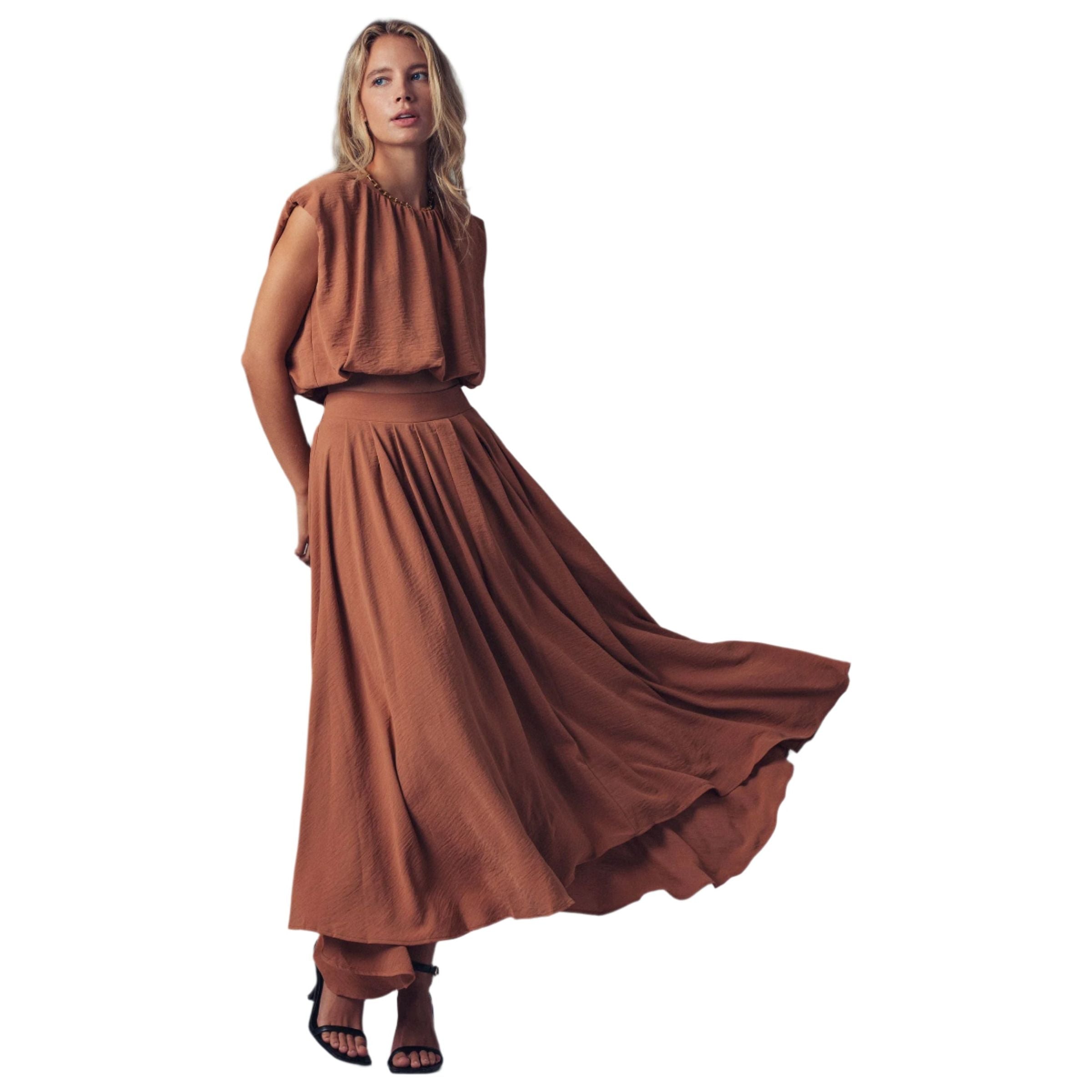 Women's Boho Maxi Skirt With Flowy Draped Design 0090-3919 Crazy House Western Wear Women's Boho Maxi Skirt With Flowy Draped Design 0090-3919 Crazy House Western Wear