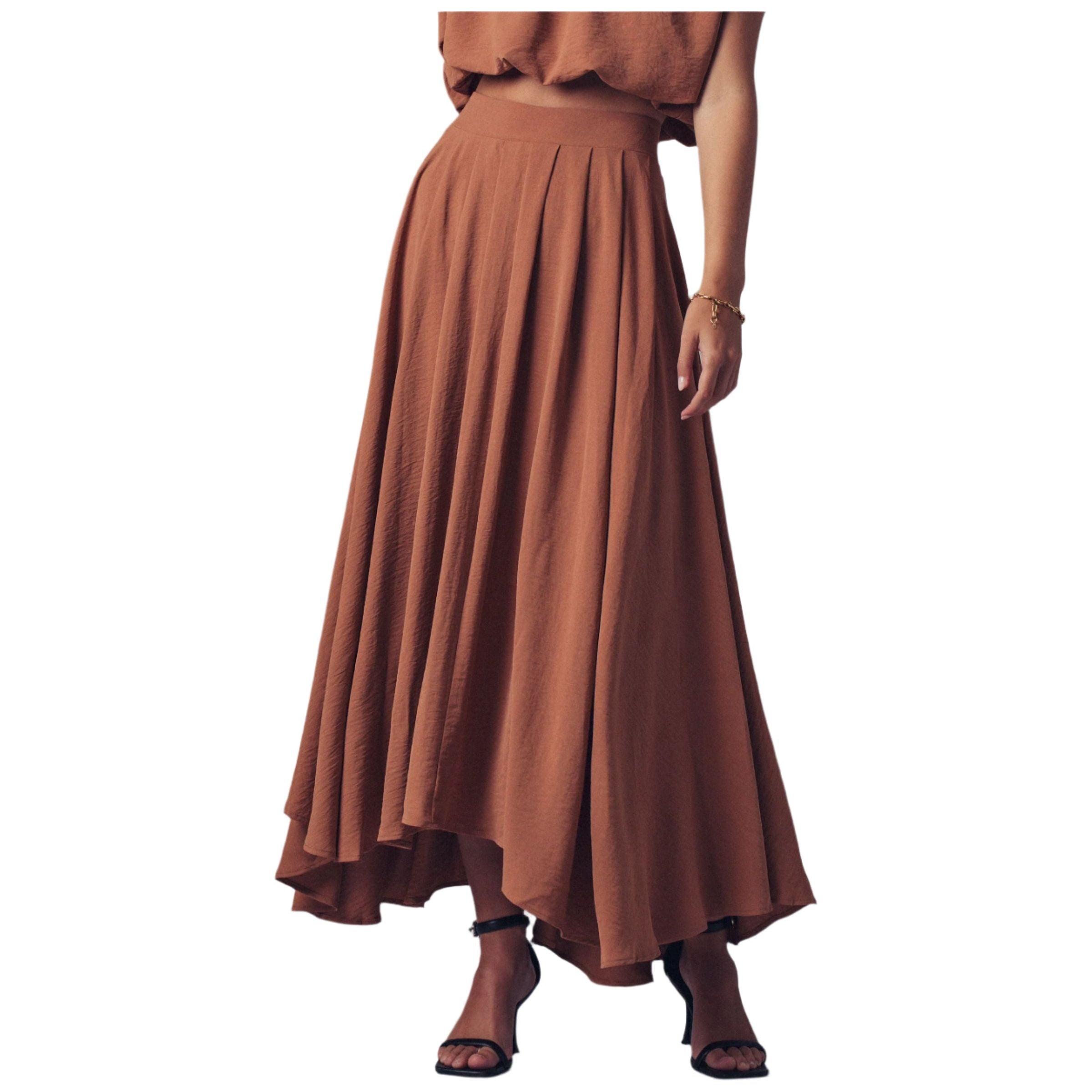 Women's Boho Maxi Skirt With Flowy Draped Design 0090-3919 - Crazy House Western Wear