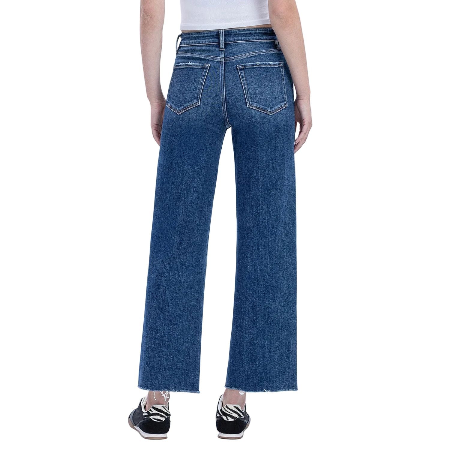 Women's Flying Monkey High Rise Trouser Press Wide Leg Jeans F6327