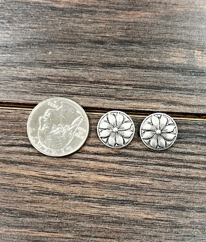 Isac 14mm Brass Navajo Stud Earrings 726383