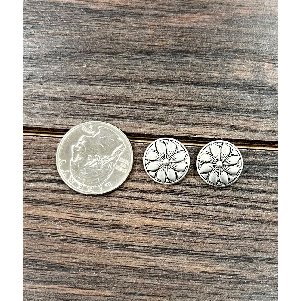 Isac 14mm Brass Navajo Stud Earrings 726383