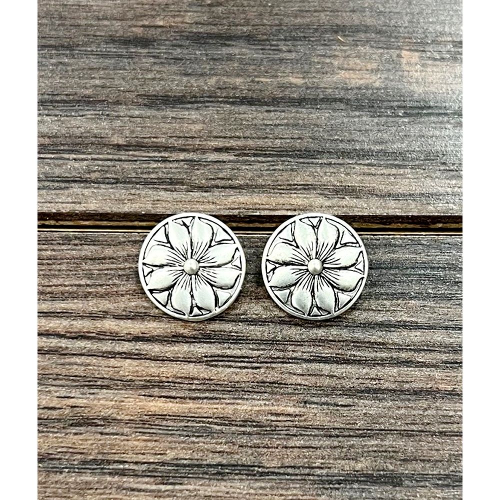 Isac 14mm Brass Navajo Stud Earrings 726383