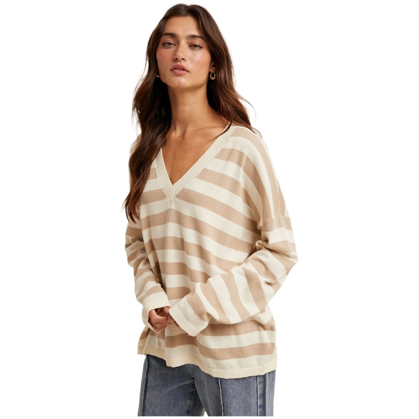 Women's Striped Lightweight Sweater WL25-11476