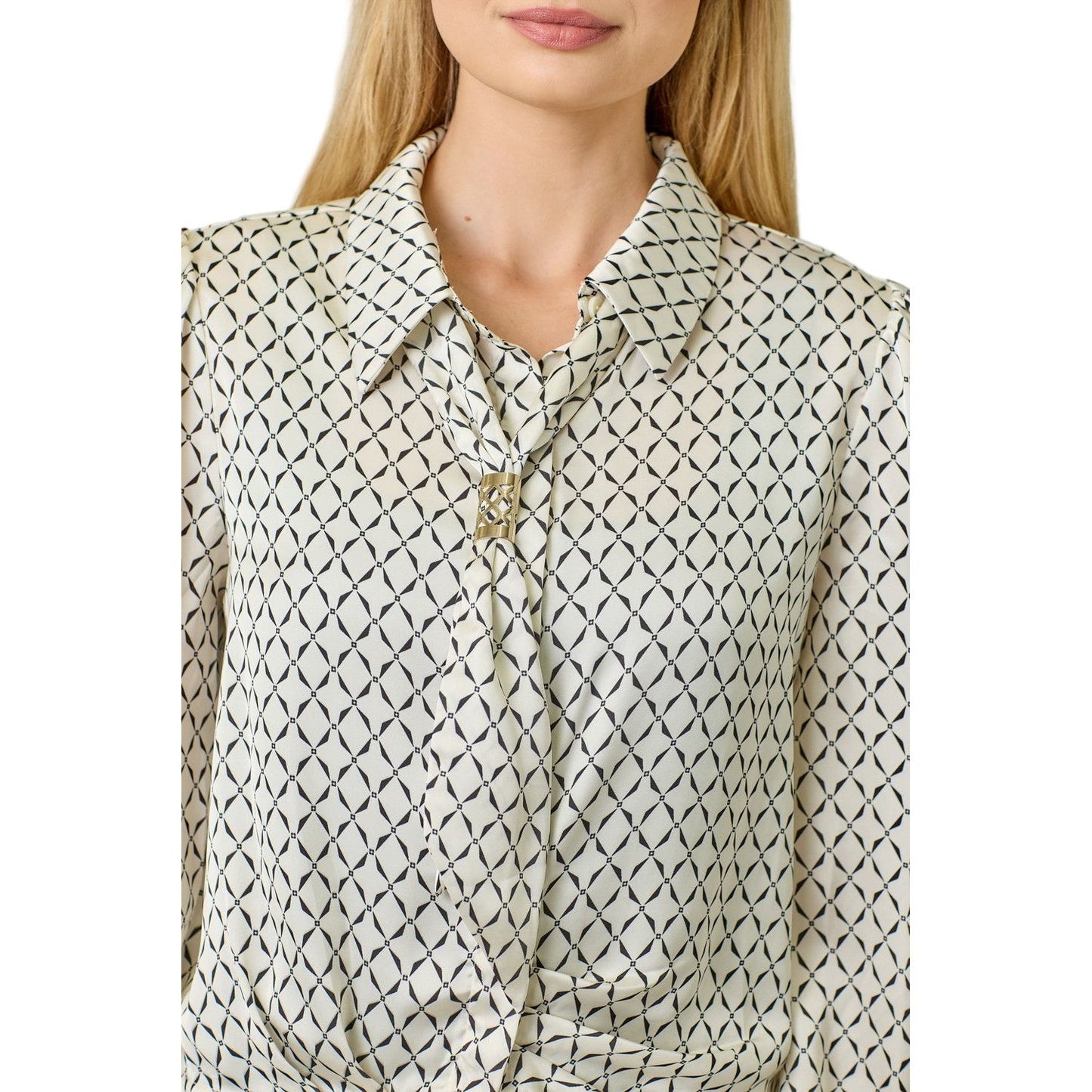 Women's Geo Print Scarf Blouse 61211