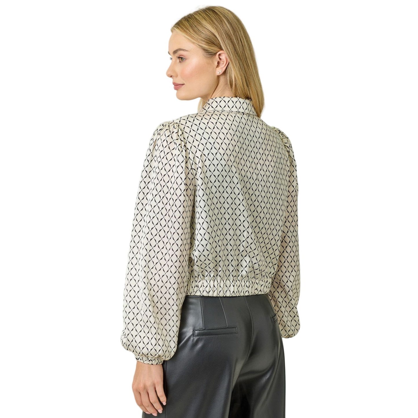 Women's Geo Print Scarf Blouse 61211