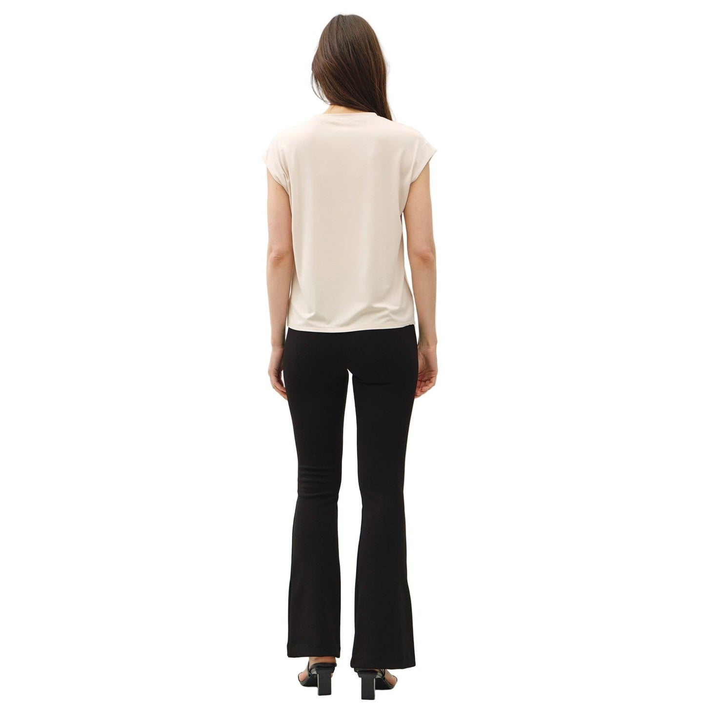 Women's Bamboo/Modal Cap Sleeve BAsic Round Neck Top 19653