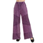 Women's Mineral Washed 2 tone Terry Wide-leg pants Purple HP6335P2