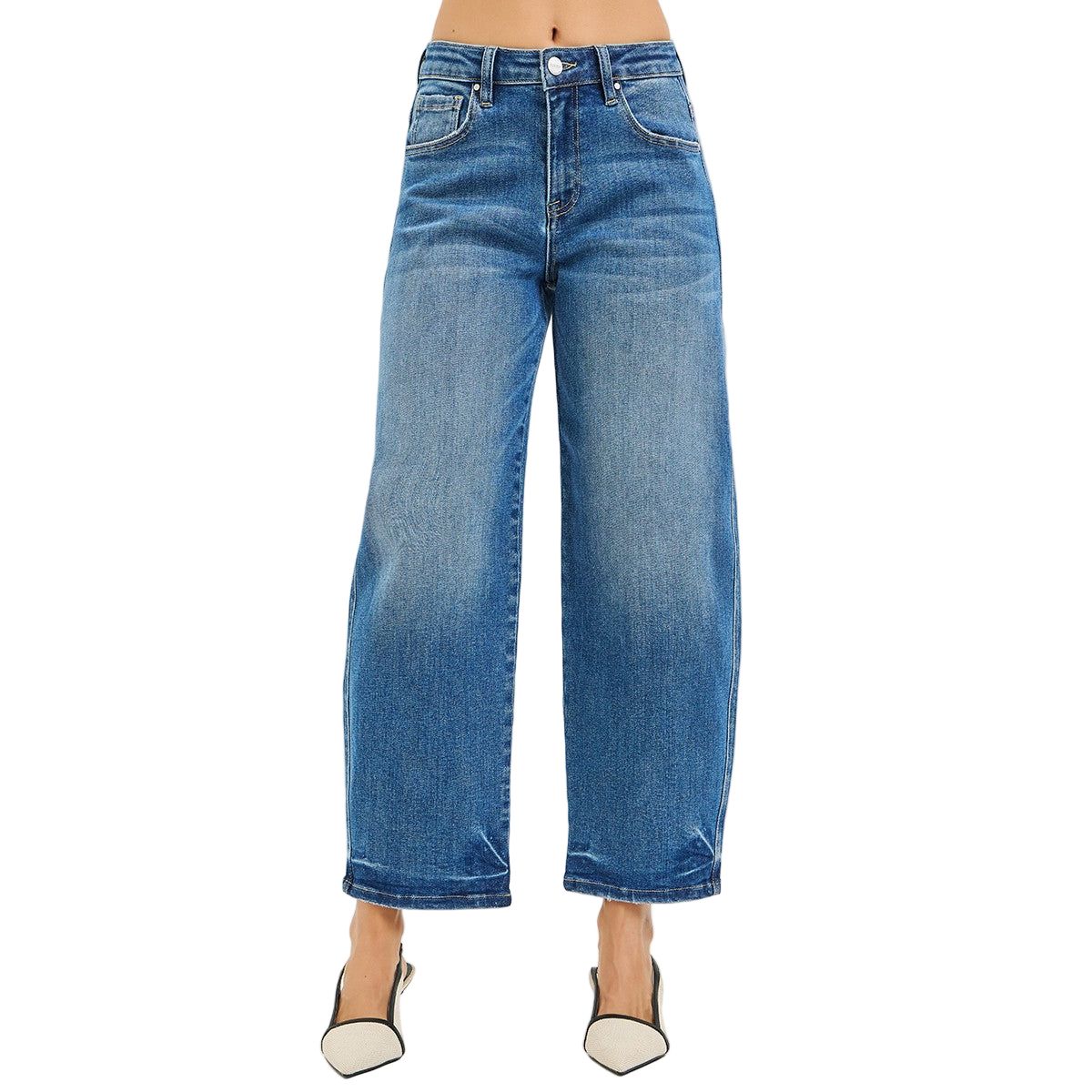 Women's Risen Slouchy Cropped Barrell Jeans PGC21419