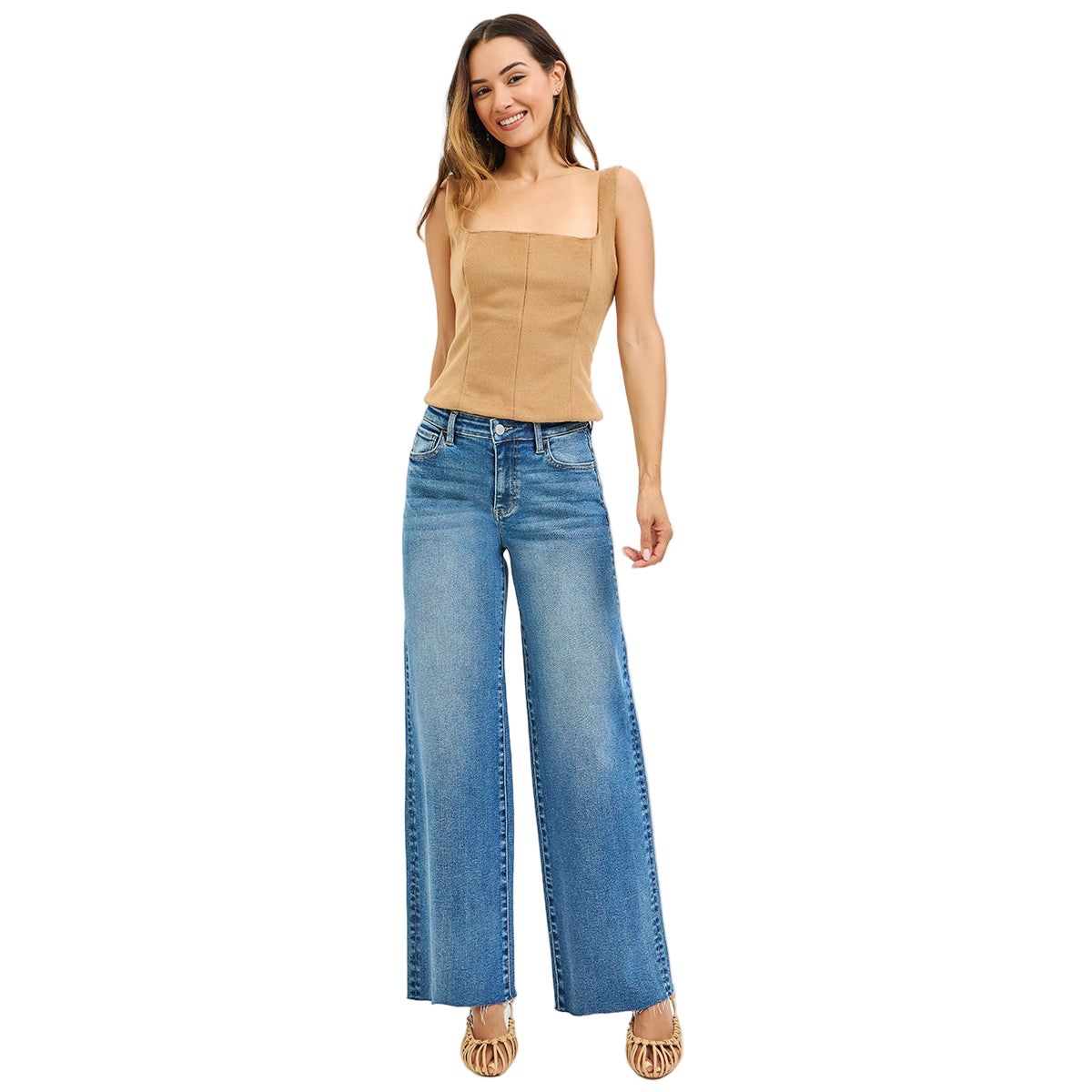 Women's Risen High Rise Wide Leg Jeans PW21600