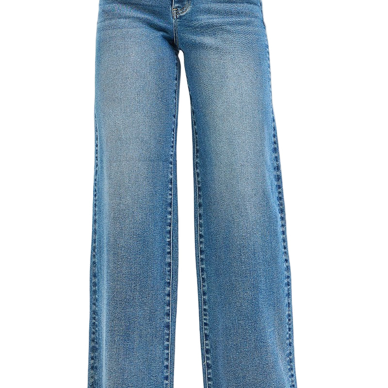 Women's Risen Plus Size High Rise Wide Leg Jeans PW21600X