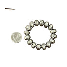 Women's Isac Handmade 12mm Silver Navajo Bead Stretch Bracelet