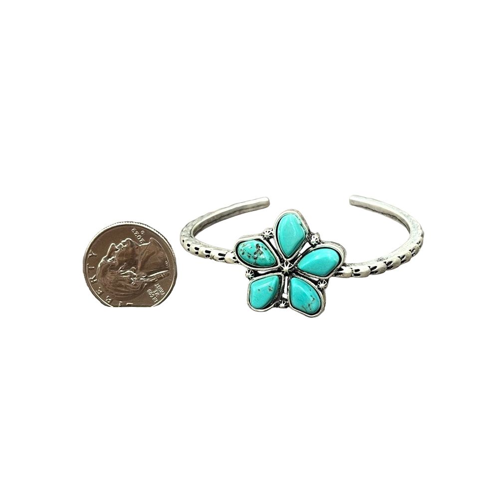 Women's Isac Flower Turquoise Cuff Bracelet