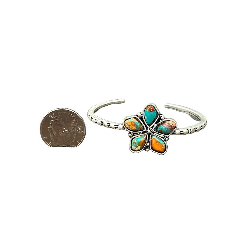 Women's Isac Navajo Gemstone "C" Cuff Bracelet