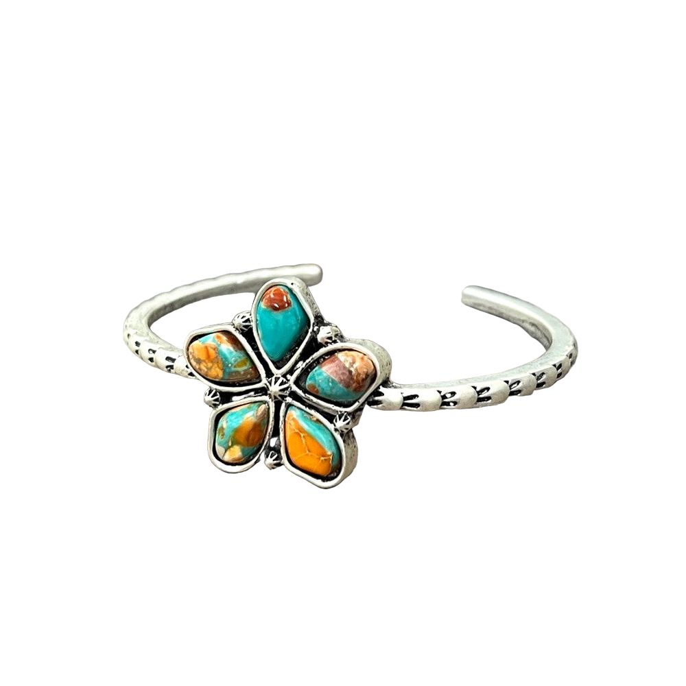 Women's Isac Navajo Gemstone "C" Cuff Bracelet