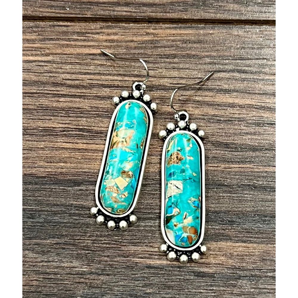 Isac Turquoise and Silver Gemstone Earrings 726483