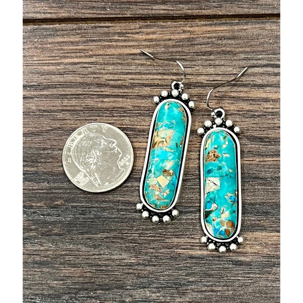 Isac Turquoise and Silver Gemstone Earrings 726483