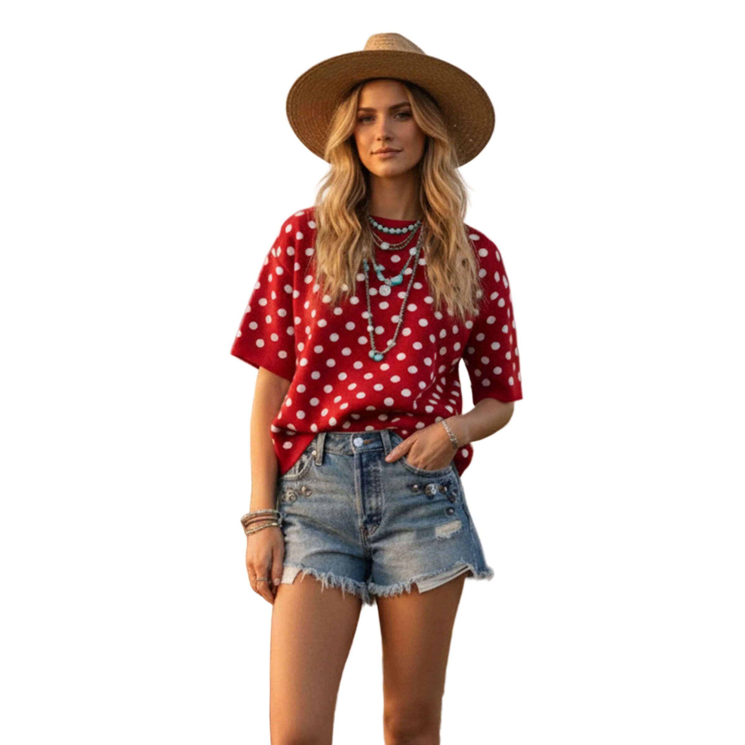 Women's Oversized Polka Dot Sweater Top SNS2253