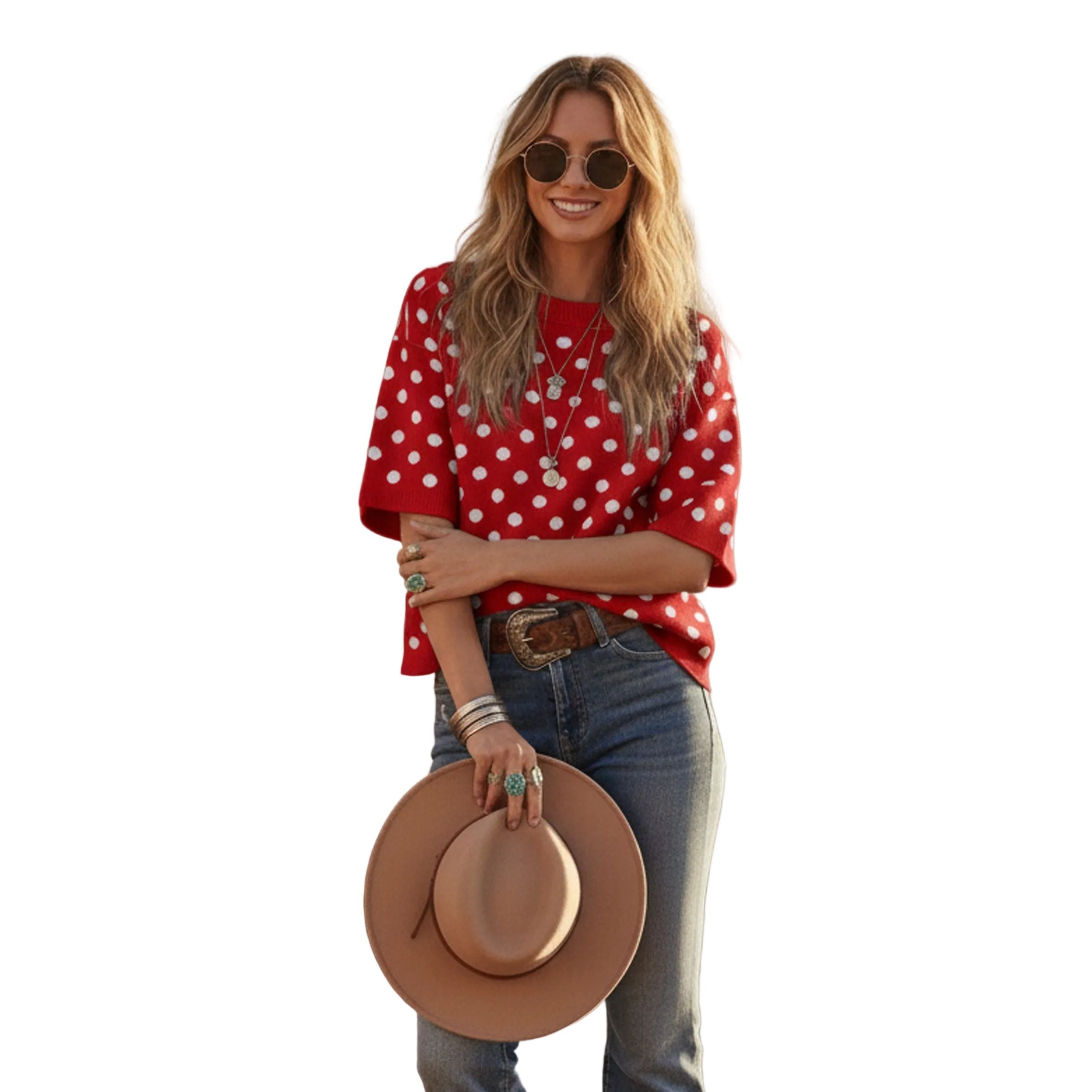 Women's Oversized Polka Dot Sweater Top SNS2253