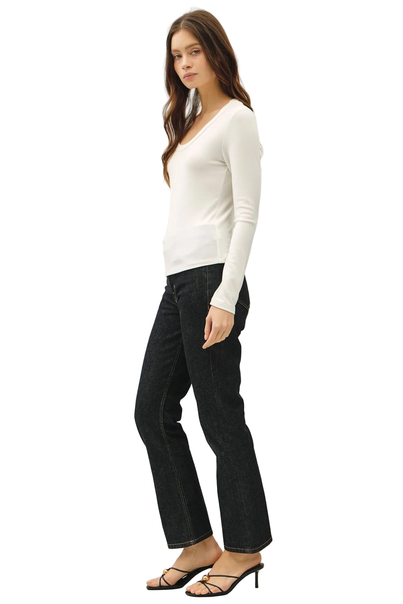 Be Cool Women's Soft Jersey U Neck Long Sleeve Shirt