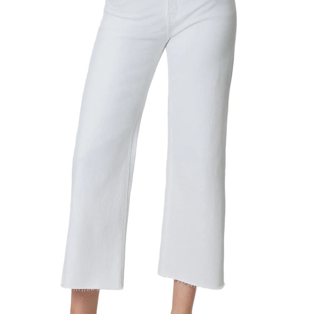 Women's Vervet Optic White High Rise Crop Wide Leg Jeans T5894WH