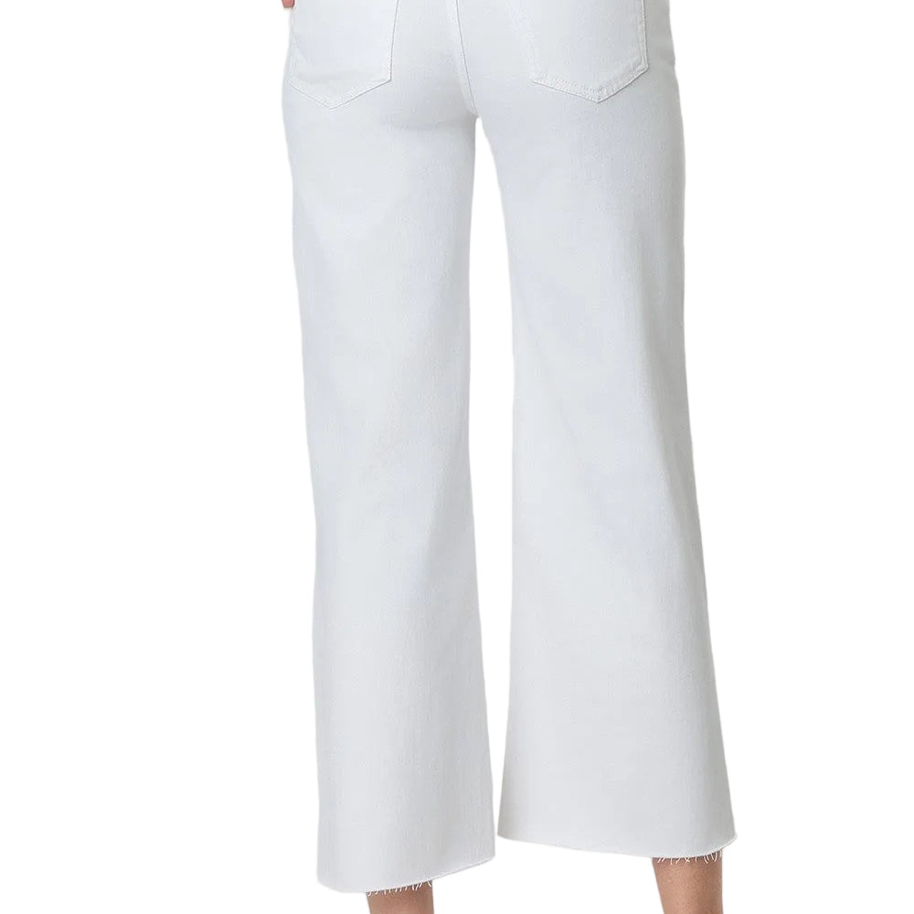 Women's Vervet Optic White High Rise Crop Wide Leg Jeans T5894WH