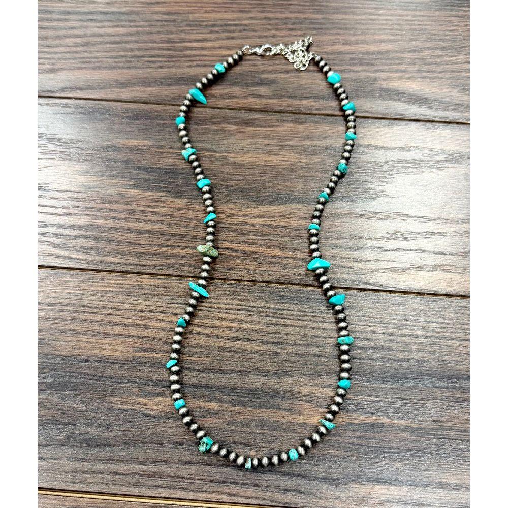 Women's Isac 26" 6mm Western Bead Turquoise Necklace 739678