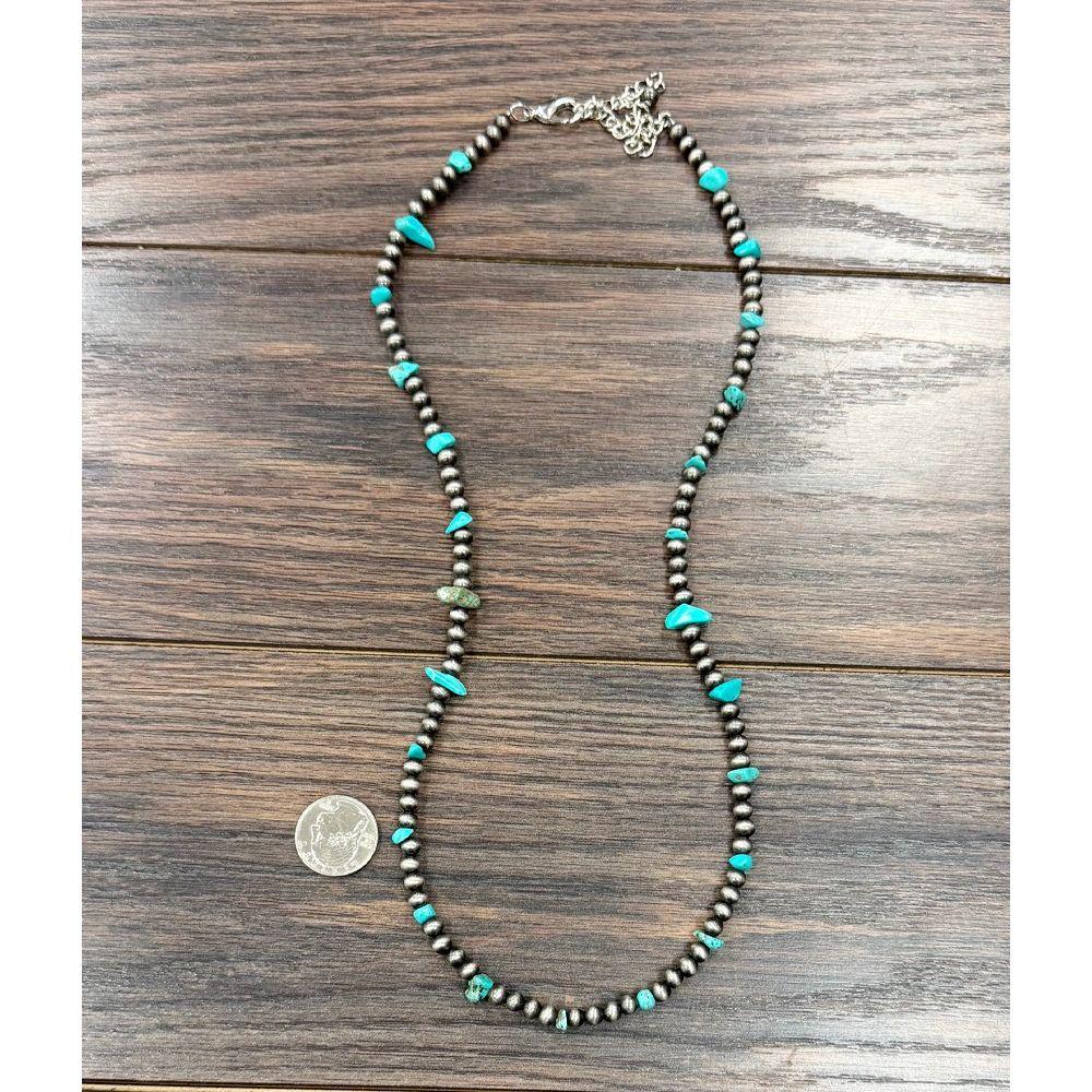 Women's Isac 26" 6mm Western Bead Turquoise Necklace 739678