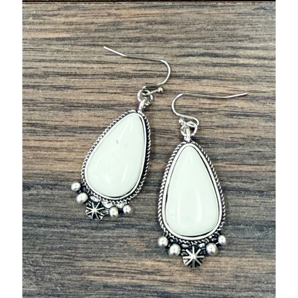 Women's Isac Western White Turquoise Earrings 726621