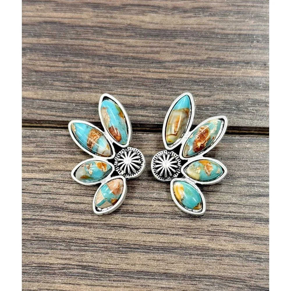 Women's Isac 1.2" Western Gemstone Stud Earrings 726651