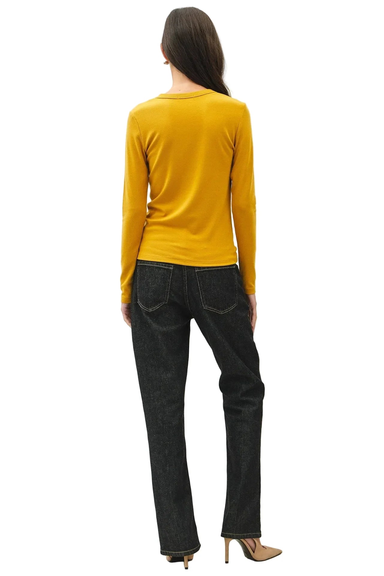 Women's Round Neck Long Sleeve Knit Top 19130