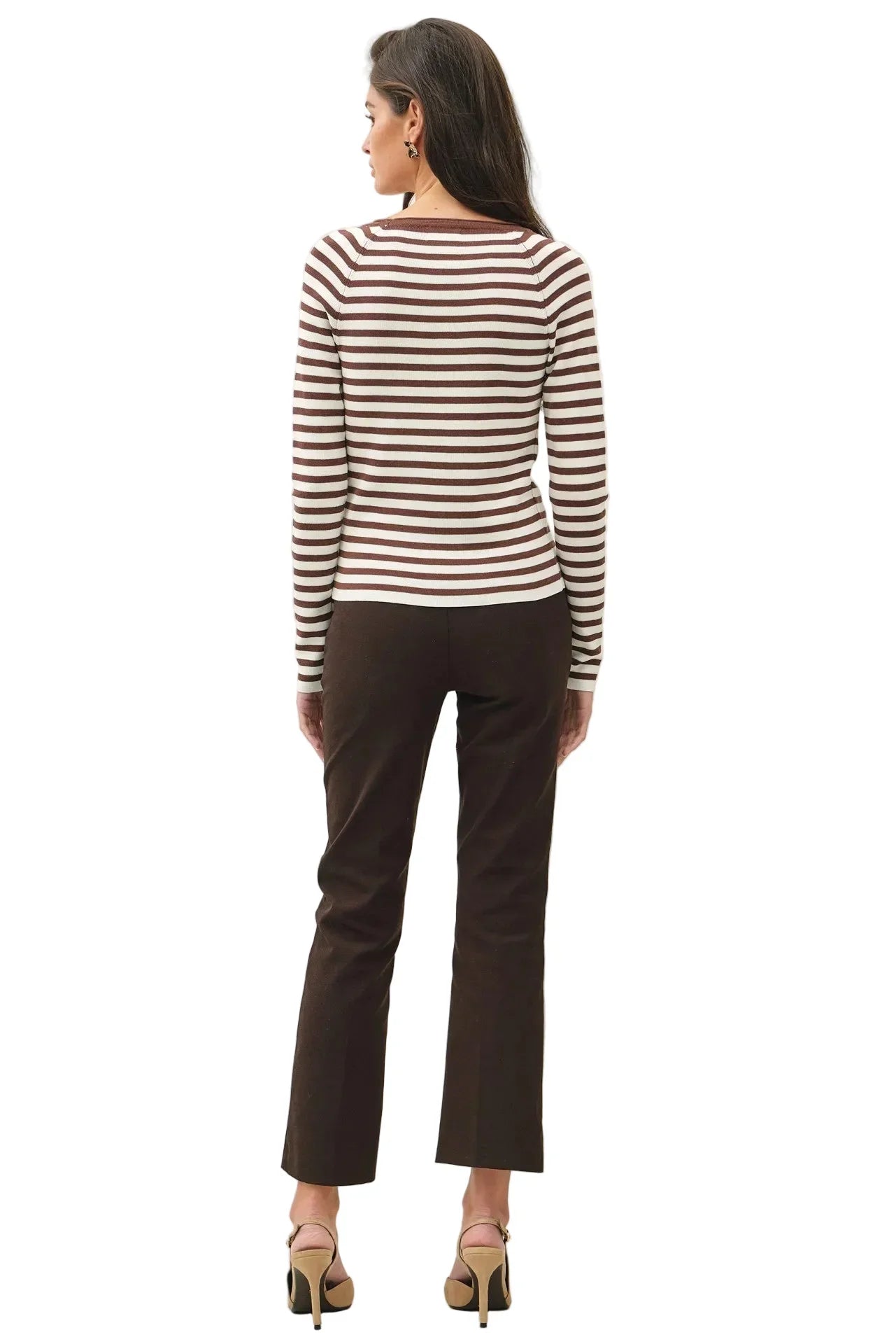 Women's Striped SLim Fit Raglan Sleeve Sweater 65720