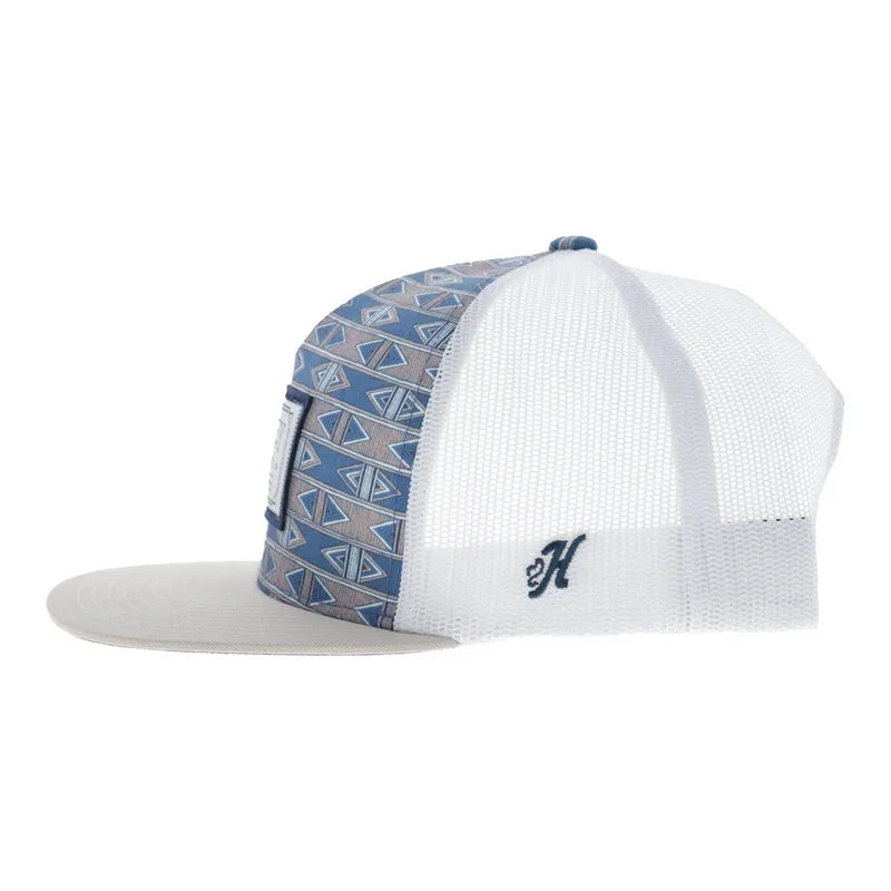 Hooey Men's Blue/White Doc 5-Panel Trucker Snapback 2602T-BLWH