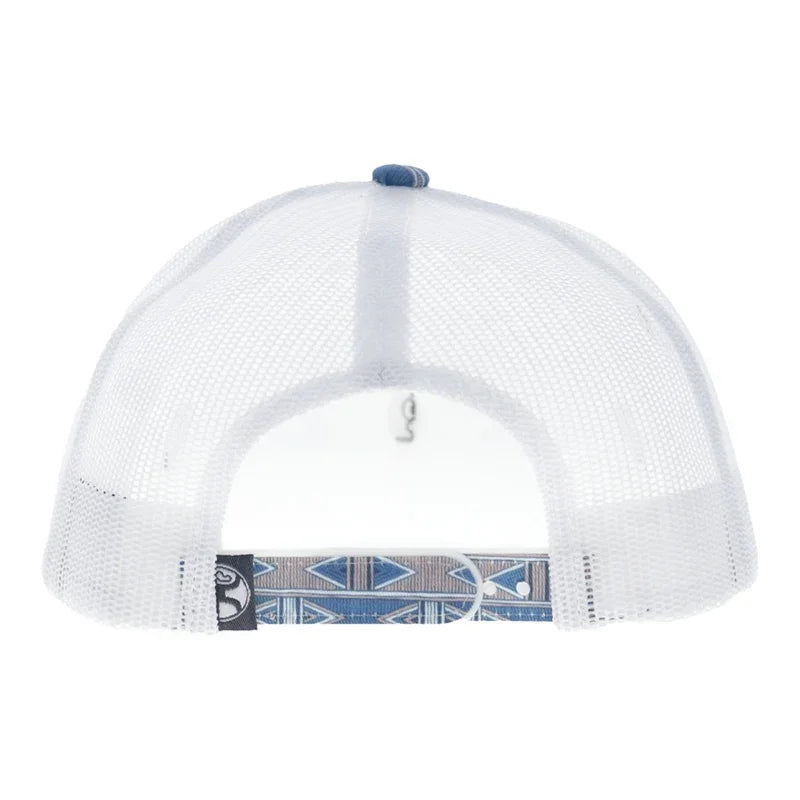 Hooey Men's Blue/White Doc 5-Panel Trucker Snapback 2602T-BLWH