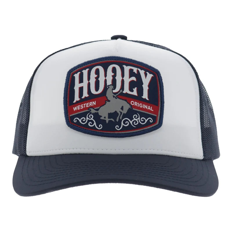 Hooey Men's White/Navy Salado 5-Panel Trucker Snapback 2604T-WHNV