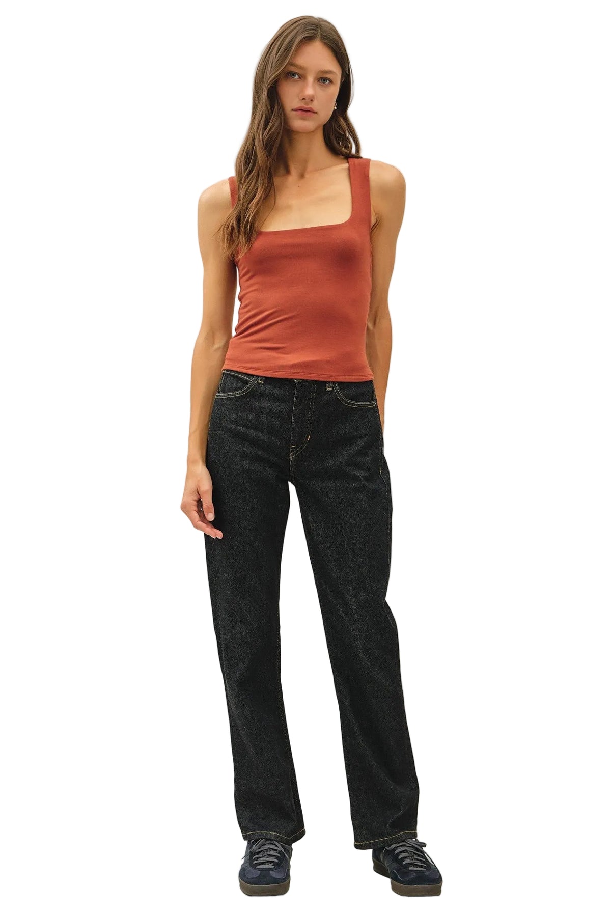 Be Cool Women's Double Lined Square Neck Tank Top
