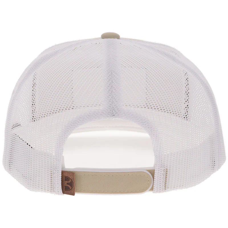 Men's Hooey Tan and White "Liberty Roper" with Leather Patch Cap 2610T-TNWH