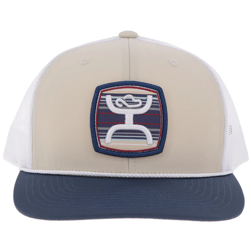 Men's Hooey "Zenith" Cap Tan/White with Multi-Color Patch 2624T-TNWH