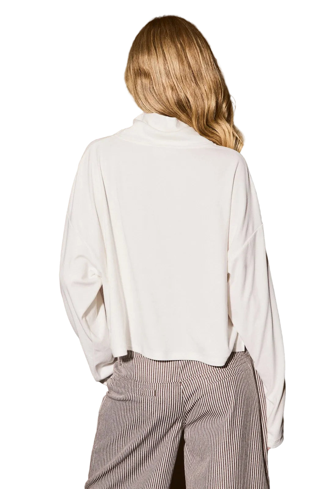 Le Lis Women's Mock Neck Boxy Pullover Knit Top