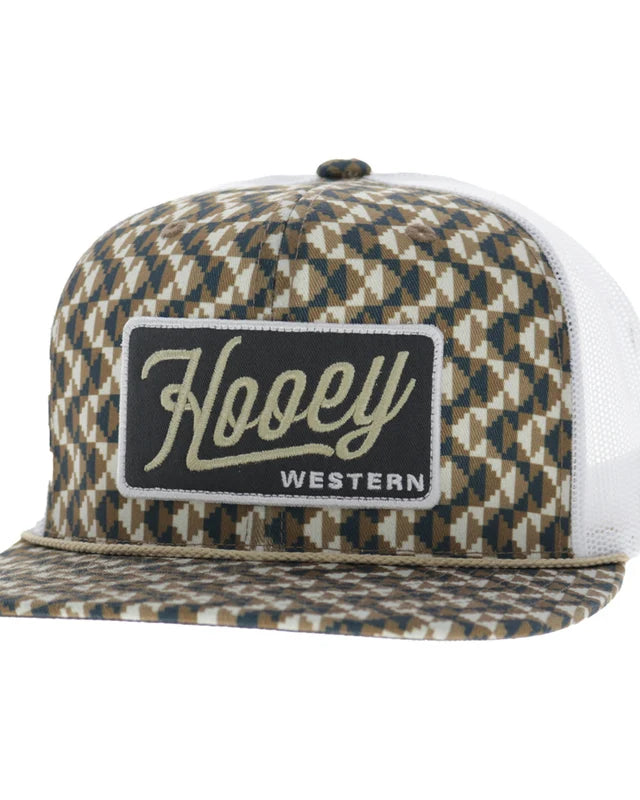 Hooey Men's Tan/White Lakota 6-Panel Trucker Snapback 2648T-TNWH