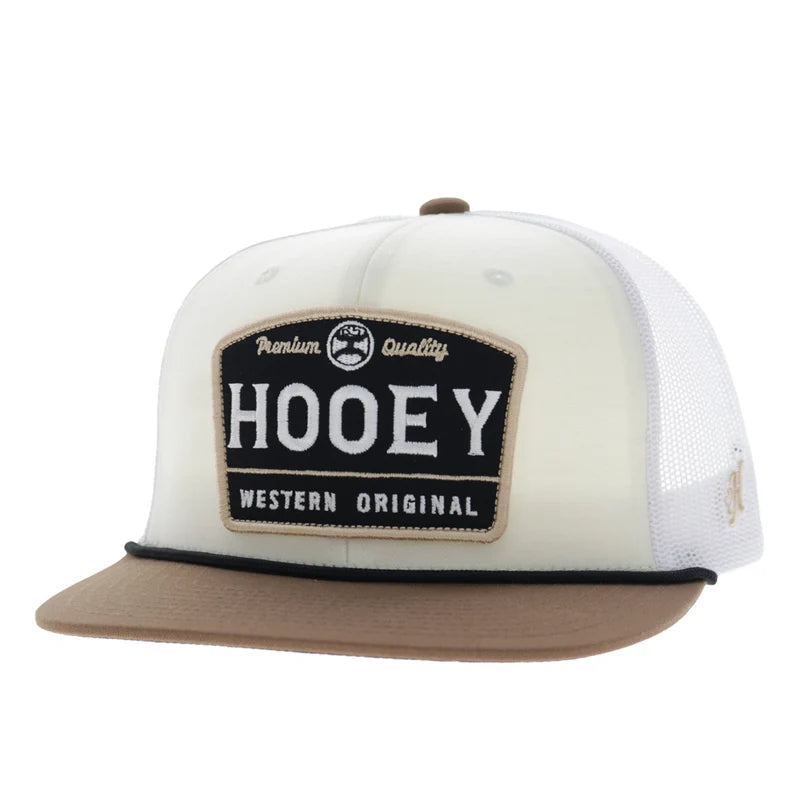 Hooey Men's Cream/White Trip 5-Panel Trucker Snapback 2658T-CRWH