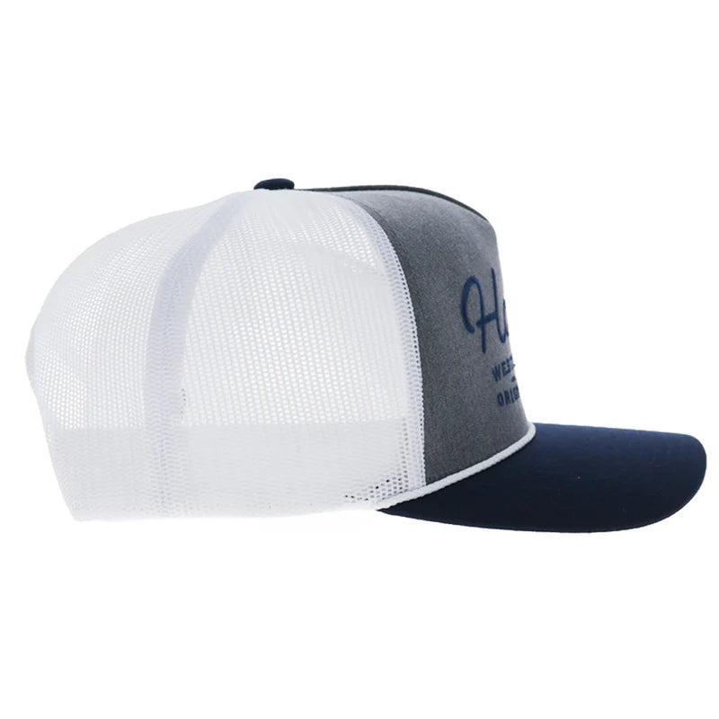 Men's Hooey "OG" Hat Charcoal/White with Navy Stitching 2660T-CHWH