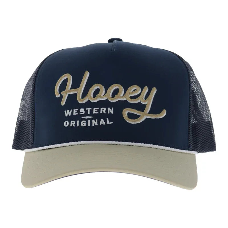 Hooey Men's Navy/Tan OG 5-Panel Trucker Snapback 2660T-NVTN