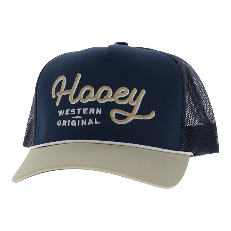 Hooey Men's Navy/Tan OG 5-Panel Trucker Snapback 2660T-NVTN