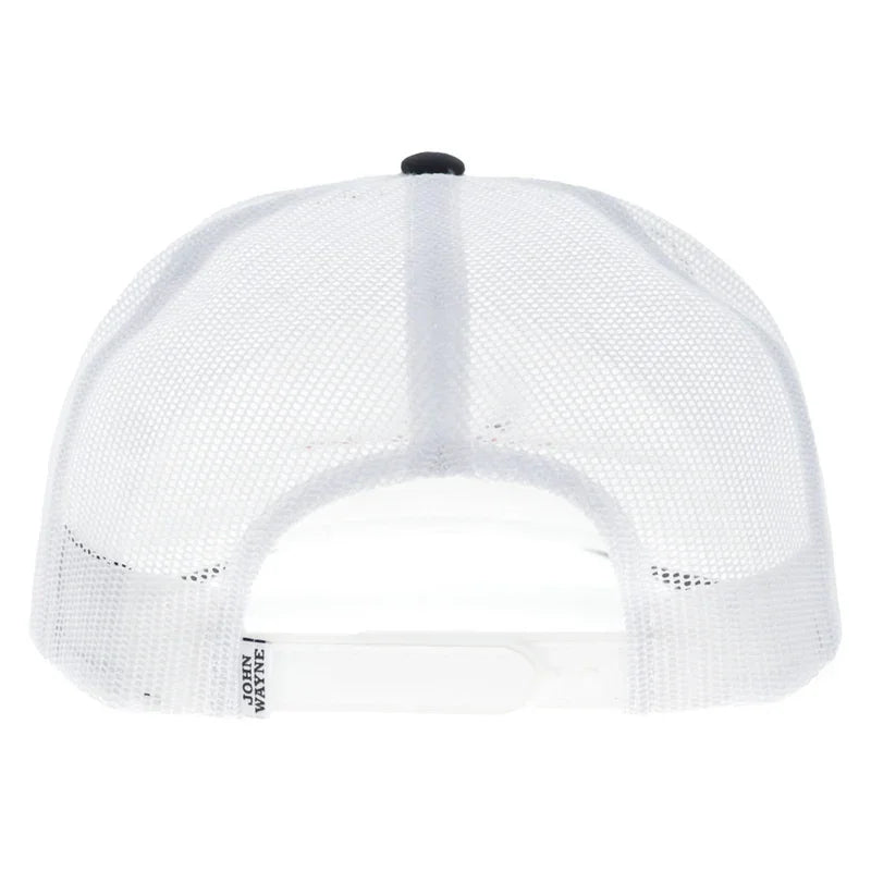 Hooey Men's White/Black John Wayne 5-Panel Trucker Snapback 2666T-WHBK