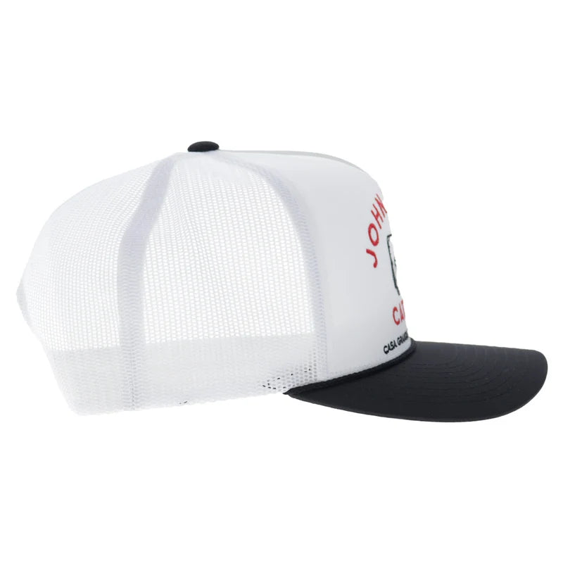 Hooey Men's White/Black John Wayne 5-Panel Trucker Snapback 2666T-WHBK